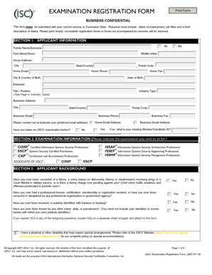 ISC2 Examination Registration Form