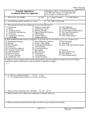 Volunteer Application Form 301