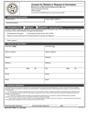 Consent for Release or Request of Information