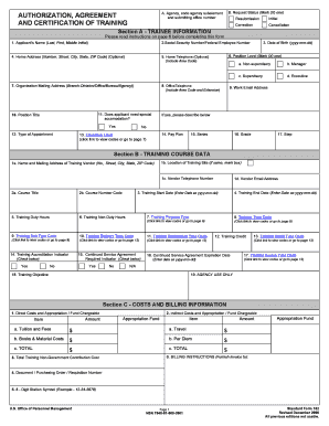 US Federal Training Authorization Agreement