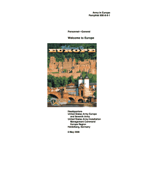 US Army Europe Welcome Pamphlet