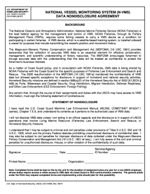 CG4100N.pdf. National Vessel Monitoring System (N-VMS) Data Nondisclosure Agreement - uscg