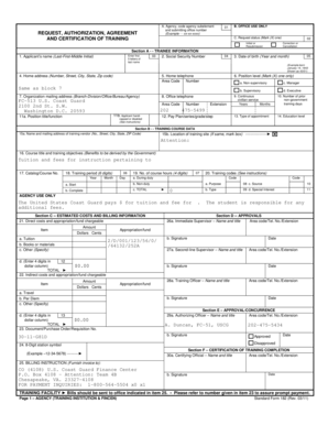 Standard Form 182 Training Request