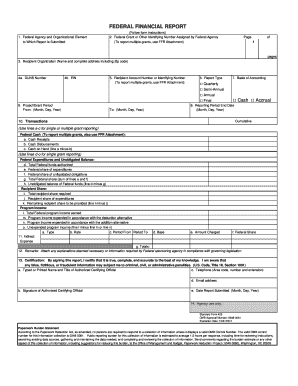 Federal Financial Report Form