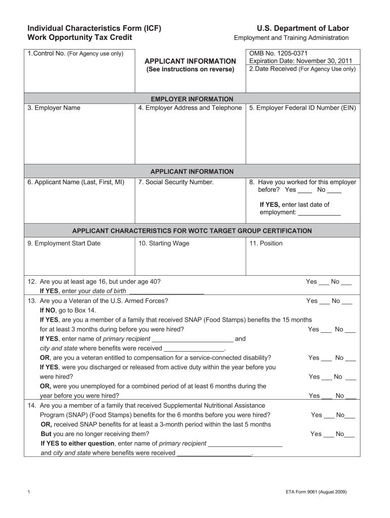 form 9061 2009 Preview on Page 1.