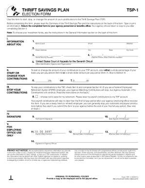 TSP-1 Election Form