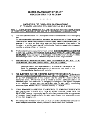 Fillable Online flmd uscourts florida prisoners under the civil rights ...