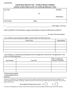 Application for Leave to Appear Pro Hac Vice