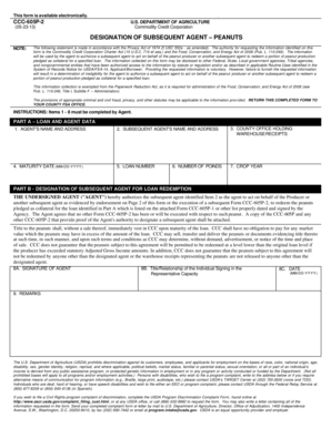 Designation of Subsequent Agent – Peanuts