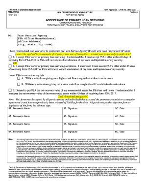 farm service agency checklist form