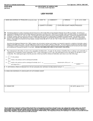 Lien Waiver - Forms - US Department of Agriculture - forms sc egov usda