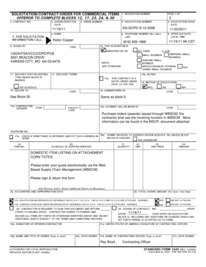 Solicitation/Contract/Order for Commercial Items