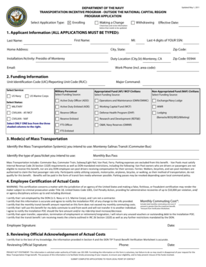 Transportation Incentive Program Application