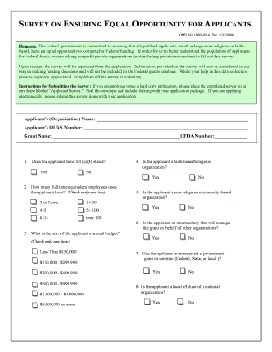 US Federal Equal Opportunity Applicant Survey