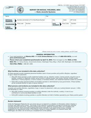 Survey on Sexual Violence Form SSV-5