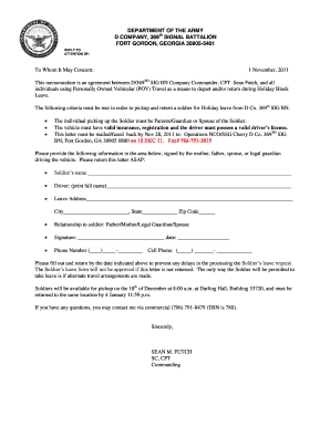 369th signal holiday block leave form