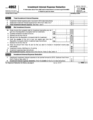 Form 4952 Investment Interest Expense Deduction