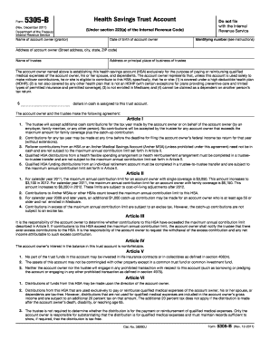 Form 5305-B Health Savings Trust Account