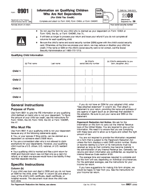 IRS Form 8901 2008