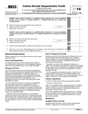 IRS Form 8933 Carbon Dioxide Sequestration Credit
