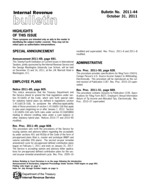 IRS Bulletin 2011-44