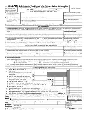 Form 1120-FSC US Income Tax Return