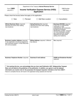 IRS Form 13803 Application