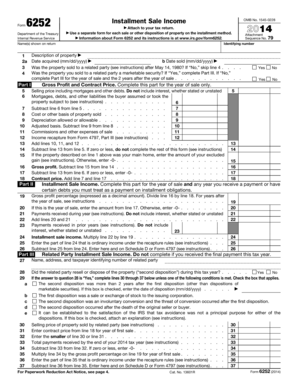 IRS Form 6252 Installment Sale Income
