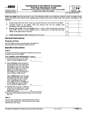 IRS Form 8859 2014