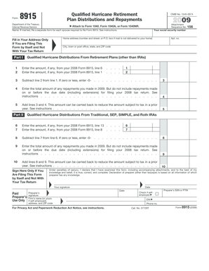 IRS Form 8915 2009