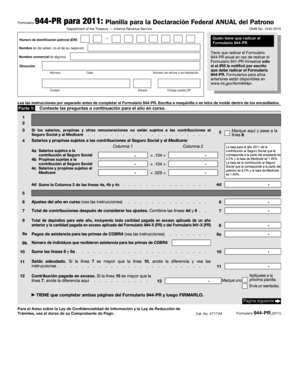 Formulario 944-PR para 2011