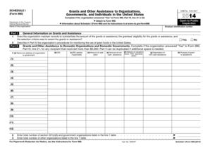 2014 Form 990 (Schedule I). Grants and Other Assistance to Organizations, Governments, and Individuals in the United States - irs ustreas