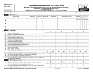Schedule K Form 990 Supplemental Information on Tax-Exempt Bonds