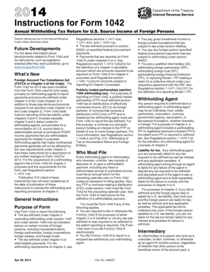 IRS Form 1042 Instructions 2014