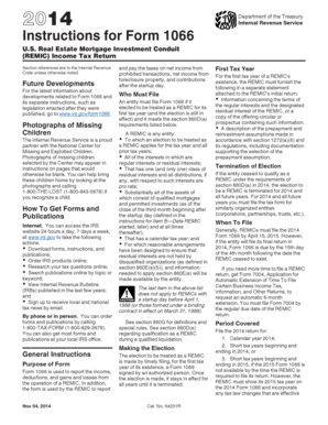 Form 1066 Instructions