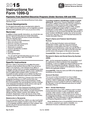 Timebox planner pdf - 2015 Instructions for Form 1099-Q. Instructions for Form 1099-Q, Payments From Qualified Education Programs (Under Sections 529 and 530) - irs ustreas