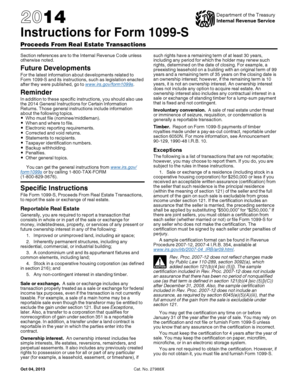 2014 IRS Form 1099-S Instructions