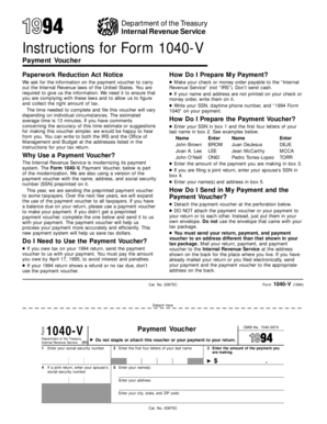 IRS Form 1040-V Payment Voucher