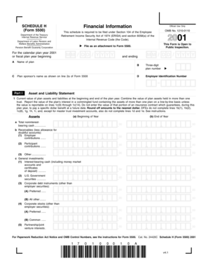 Schedule H Form 5500