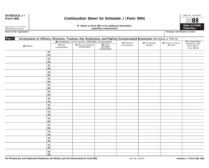 Form 990 Schedule J-1 Continuation Sheet