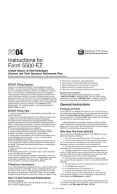 Form 5500-EZ Instructions