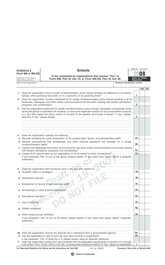 IRS Form 990 Schedule E