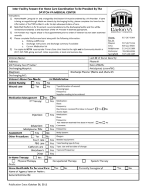 VA Home Care Coordination Request Form