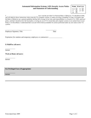 VA AIS Security Access Notice