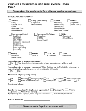 VA Registered Nurse Application Form