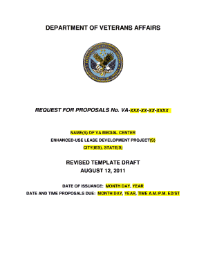 VA Enhanced Use Lease Sample Document. Request for Proposals - va