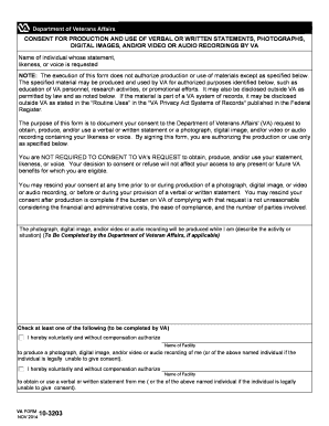 VA Consent Form for Media Use