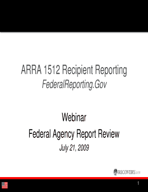 ARRA- Recipient Reporting Agency Webinar ... - The White House - whitehouse