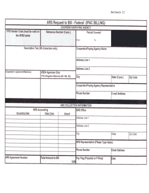 ARS Request to Bill Form