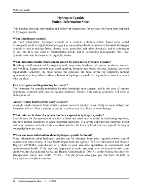 Hydrogen Cyanide Patient Information Sheet